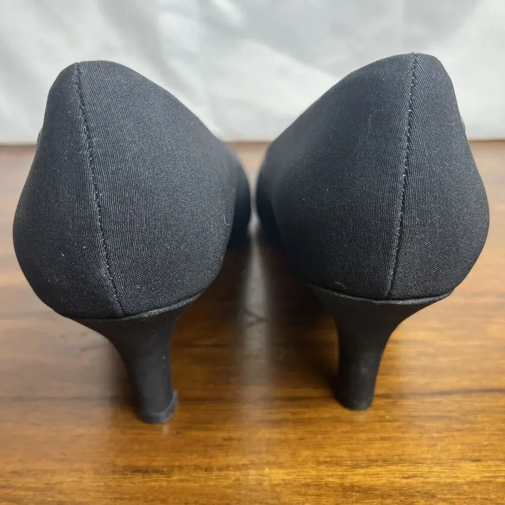 Life Stride Womens PARIGI Pumps Size 11M Black Fabric Heels SoftSystem Boss Prep